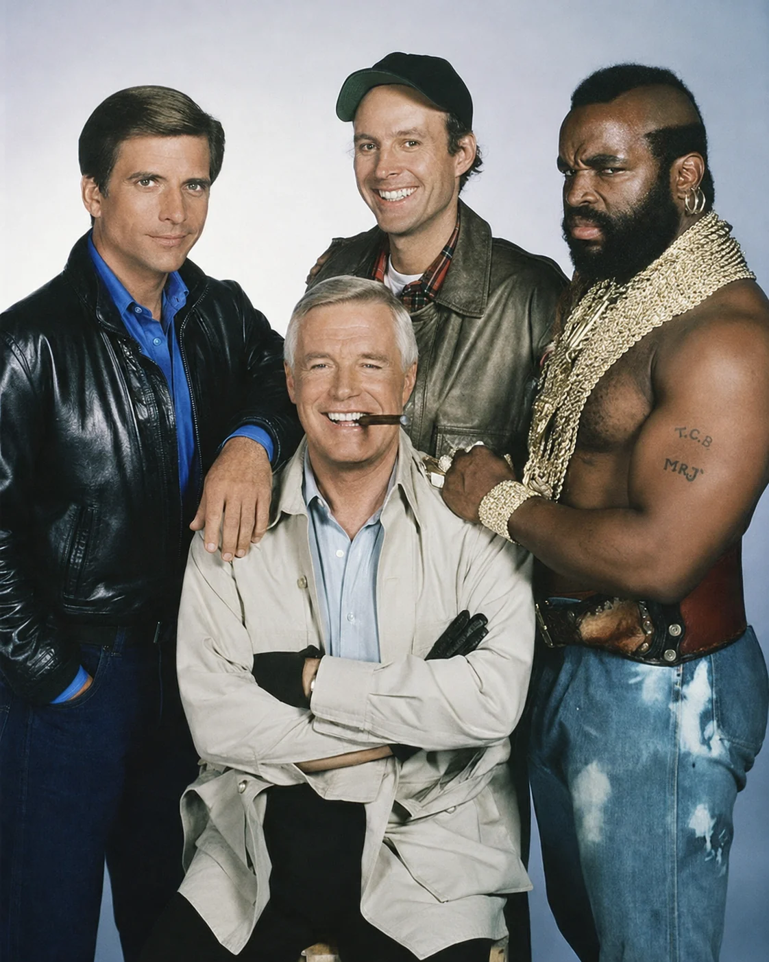 Das A-Team mit Face, Murdock, Hannibal und B.A.